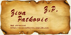 Živa Patković vizit kartica